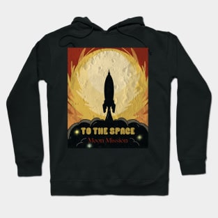 Space Plane Go to the Moon Hoodie